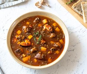 Linsen-Shiitake-Suppe