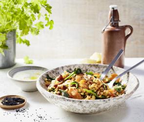 Linsensalat mit Zitronenjoghurt