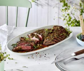Sous-vide-Flanksteak mit Whiskey-Marinade