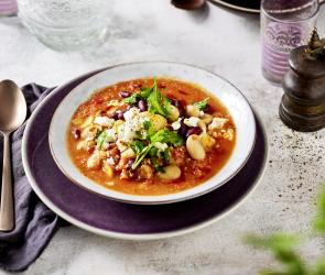 Bohneneintopf mit Feta