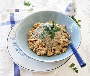 Vollkornspätzle mit Pilzrahmsauce