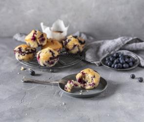 Schnelle und einfache Blaubeermuffins.