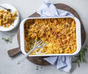 Kürbis-Hack-Nudelauflauf