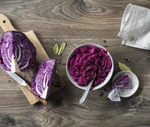 Selbstgemachter Apfel-Rotkohl.