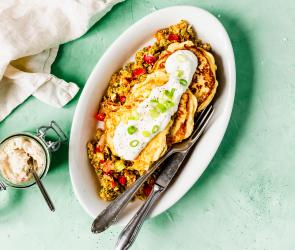 Quarktaler mit Brokkoli-Radieschen-Salat
