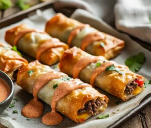 Knusprige Cheeseburger-Rollen