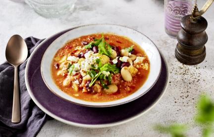 Bohneneintopf mit Feta