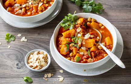 Orientalischer Kürbis-Kichererbsen-Eintopf