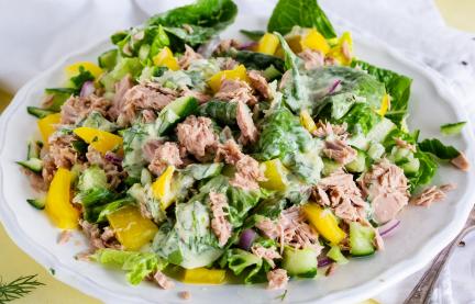 Highprotein Thunfischsalat auf einem Teller