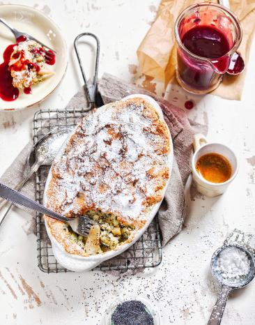 Birnen-Milchreis-Auflauf mit Mohn