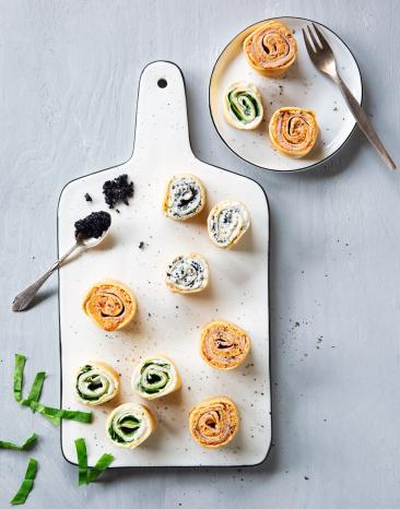 Dreierlei gefüllte Pfannkuchen Dreierlei gefüllte Pfannkuchen