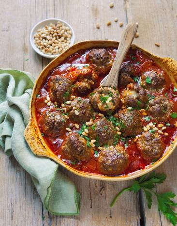 Hackbällchen mit Ziegenkäsefüllung