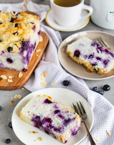 Reiskuchen mit Blaubeeren