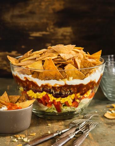 Taco-Salat mit selbstgemachten Chips
