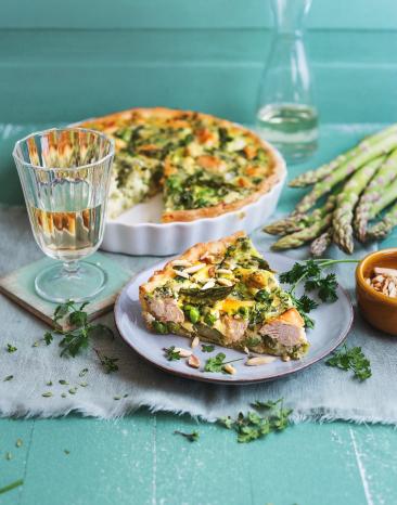 Frische Spargel-Hähnchen-Quiche Frische Spargel-Hähnchen-Quiche