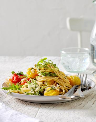 Spaghetti mit Schmortomaten