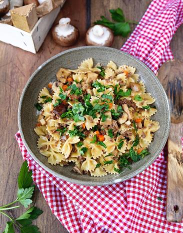Farfalle mit Pilzbolognese