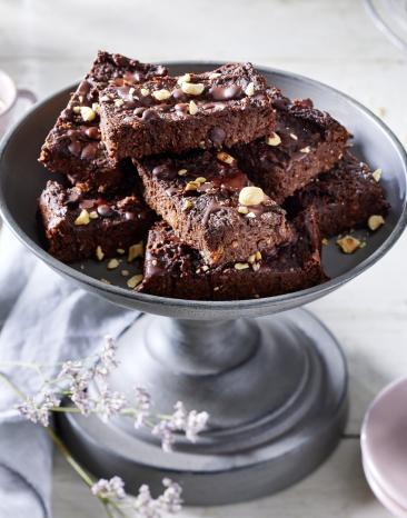 Schokoladige Brownies auf Süßkartoffelbasis.