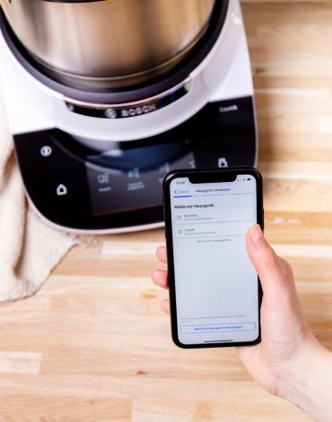 Auswahlmöglichkeit in der App um den Cookit als Hausgerät hinzuzufügen. Auswahlmöglichkeit in der App um den Cookit als Hausgerät hinzuzufügen.