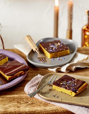 Kürbiskuchen vom Blech mit Schokoguss