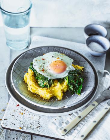 Kartoffeln mit Spinat und Spiegelei Kartoffeln mit Spinat und Spiegelei