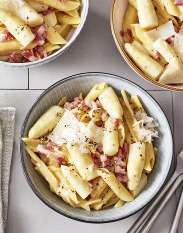 Spargel Carbonara