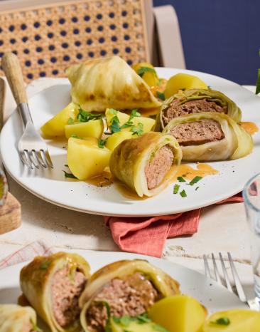 Klassische Krautwickel mit Kartoffeln