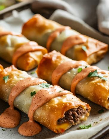 Knusprige Cheeseburger-Rollen