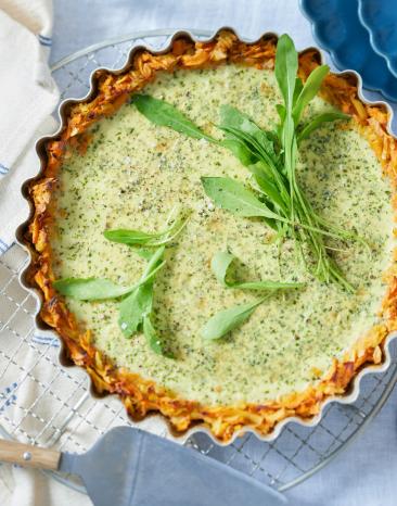 Rösti-Quiche mit frischen Kräutern