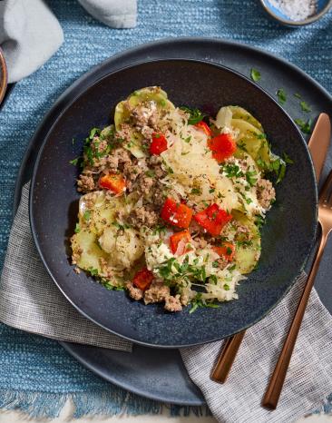Kartoffel-Sauerkraut-Auflauf mit Hackfleisch