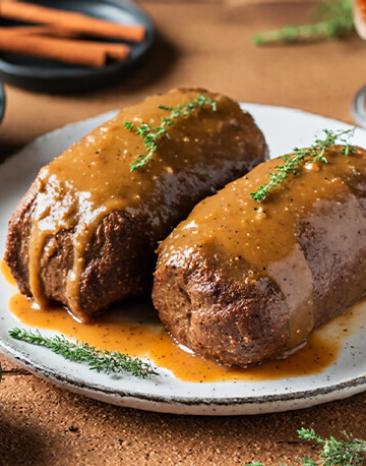 Rinderrouladen mit Sherry-Zimt-Sauce
