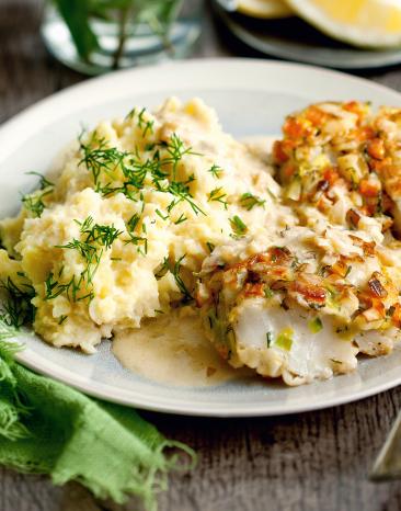 Kabeljau mit Petersiliensauce