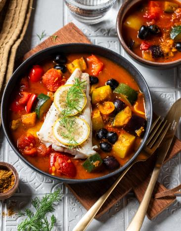 Kalorienarmer marokkanischer Fisch