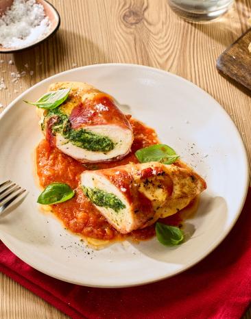 Gefüllte Hähnchenbrustfilets mit Spinat-Ricotta-Creme