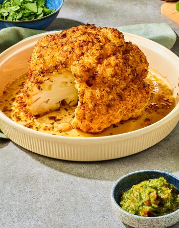 Gerösteter Blumenkohl mit Dattel-Dressing