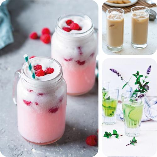 Drei Sommerdrinks in einer Kachelgrafik.